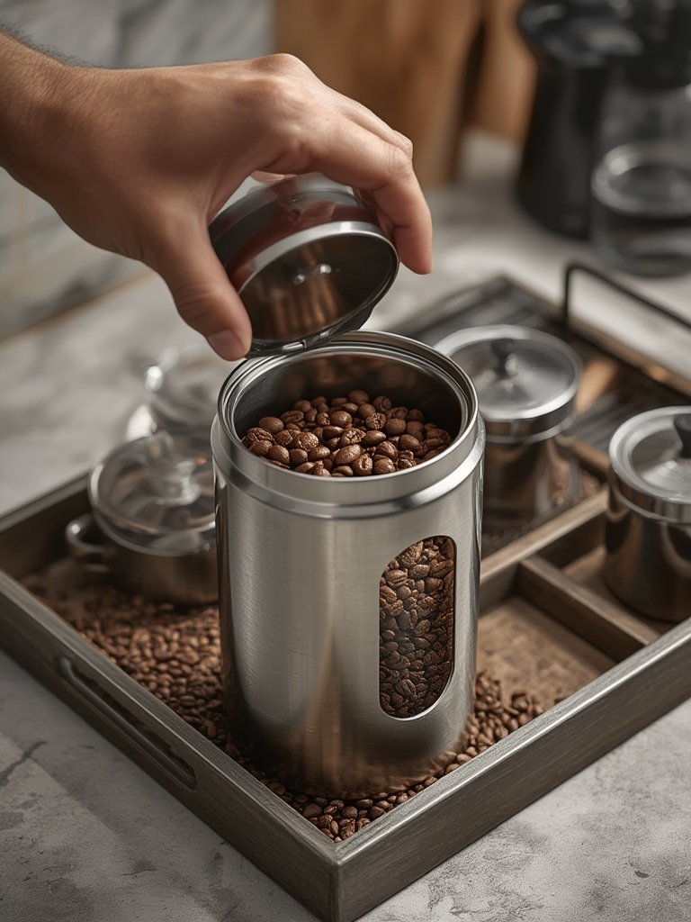 coffee canister in action