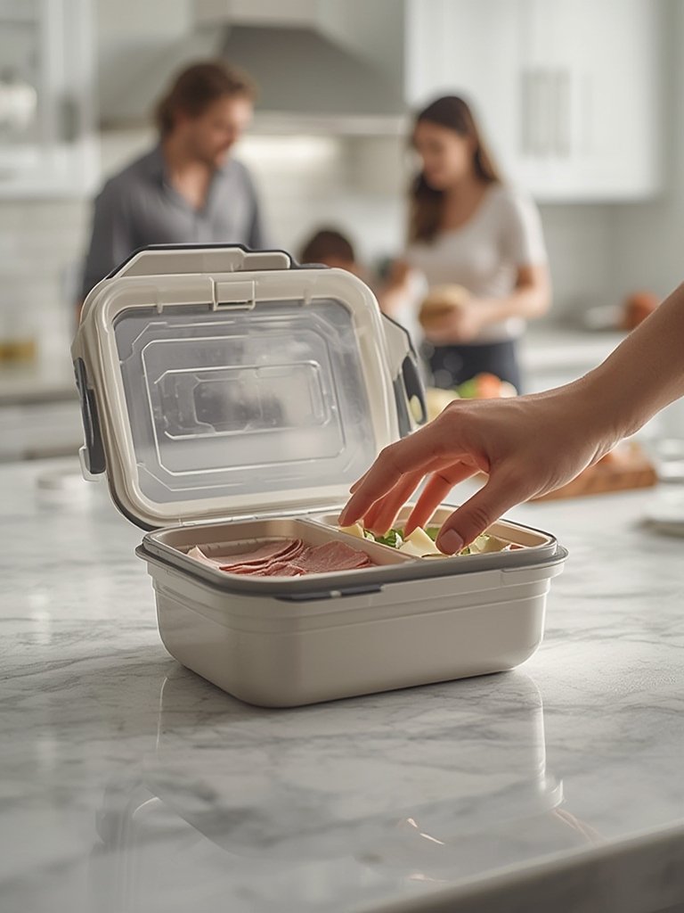 deli container in action