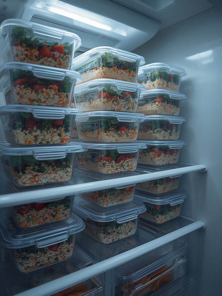 food containers in action