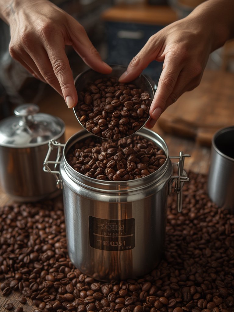 coffee canister in action