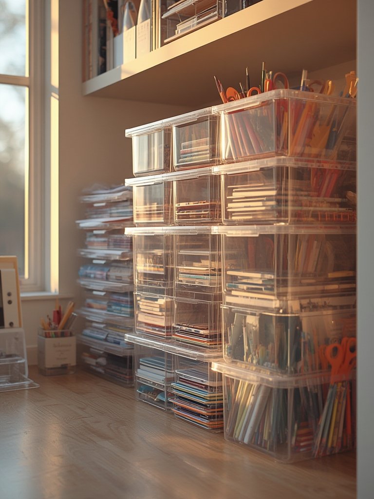 storage bins in action