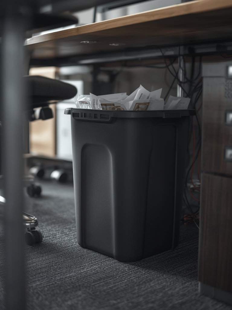 office trashcan in action