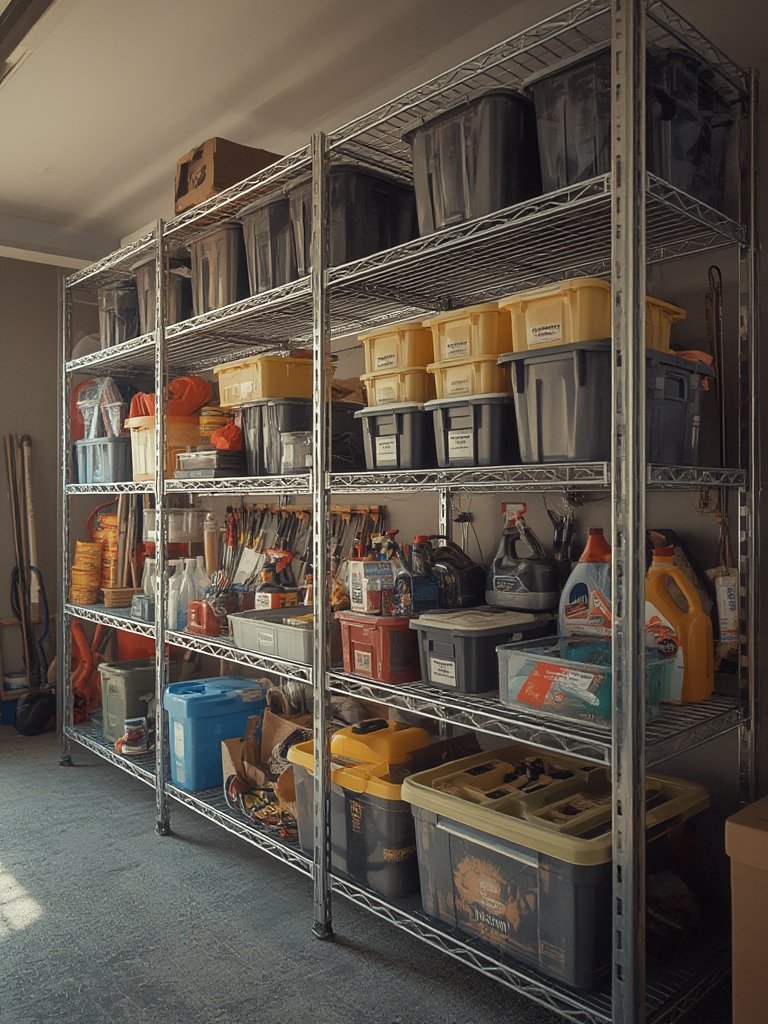 metal shelving in action